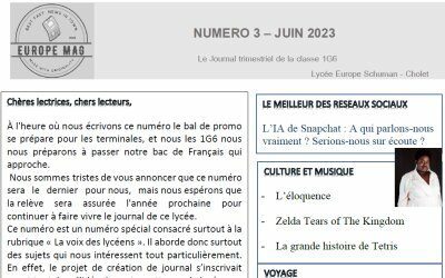 EUROPE MAG NUMERO 3 – Juin2023 Le Journal trimestriel de la classe 1G6